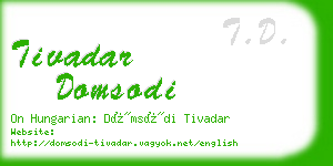 tivadar domsodi business card